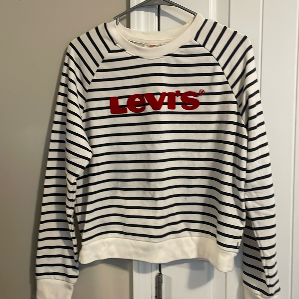 Levi’s Cream/Blue/Red Sweater Women’s Medium